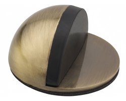 Zelfklevende deurstopper - antiek messing - diameter 4,5cm - hoogte 2,5cm - deurstop