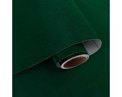 Zelfklevende Donkergroene Fluwelen Stof Behang 40cmx200Cm Flocking Liner voor Sieraden Dozen Dressoir Sticky Back Plastic Vilt Fluwelen Contact Papier voor Kasten Lade Liner