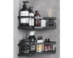 Zelfklevende Douche Caddy, 2-pack Badkamer Planken zonder Boren, Roestbestendige Douche Opslag en Organizer, Ruimtebesparende Zeep Houder