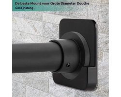 Zelfklevende Douchegordijnstanghouder – Eenvoudig Te Installeren – 8,0 cm Diameter - 2 Stuks - Zwart