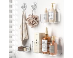 Zelfklevende Doucheplanken 5-pack | Transparante Acryl Badkamer Organizer zonder Boren