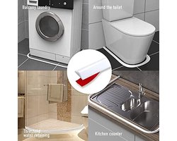 Zelfklevende douchewaterstop - Waterdichting voor inloopdouches - voor badkamer en keuken - flexibel ontwerp, 300 cm