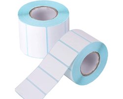 Zelfklevende Etiketten - 2 Delen, 1000 Vellen per Deel - 50x30 Mm - Printlabels - Thermische Labels - Diepvries Etiketten - Datumstickers Op Rol - Zelfklevende Huishoudetiketten - Gebruik Het Als Etiket Voor Data, Prijzen, Koelkasten - Blauw