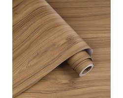 Zelfklevende folie voor werkbladen in de keuken - Houten look eiken, waterdicht en duurzaam, perfect voor meubels en keukenkasten - 40CMx3M Vintage decorfolie
