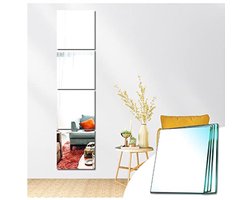 Zelfklevende Glazen Spiegeltegels - Vierkant, Opplakbaar, 30x30 cm, 4 Stuks voor Wanddecoratie