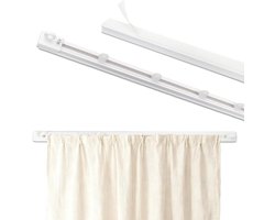 Zelfklevende gordijnroedes 40 cm, gordijnrails voor eenvoudig glijden, wand- of plafondmontage, zonder boren, wit, ideaal voor ramen en deuren
