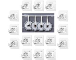 Zelfklevende Gordijnroedes Set van 15 - Transparante Gordijnroedehouders voor Eenvoudige Installatie