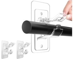 Zelfklevende gordijnroedes - Set van 2 - Verstelbare nagelvrije roede houders voor woonkamer - Transparant