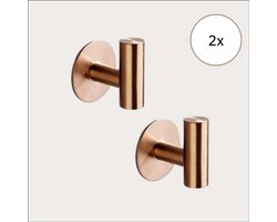 Zelfklevende Haakjes Brons - 2 stuks - Handdoekhaakjes Rose Koper - Bronzen Plakhaakjes - Keukenhaakjes