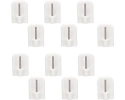 Zelfklevende Haken 12 Stuks - Plastic Haken voor Gordijnroedes - Sterke Kleefkracht - Opbergoplossing met Kleverige Haken for Thuis - Handige Haakjes in set van 12