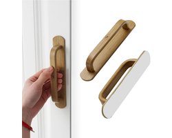 Zelfklevende Kastgrepen Hout-Look Aluminium Pulls voor Laden en Deuren