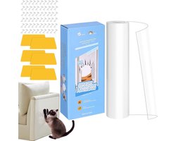 Zelfklevende Krabbescherming voor Meubels - 2 Rollen van 3 m x 20 cm - Transparante Krabfolie voor Bank, Deur en Meubilair, Effectieve Anti-Krab Oplossing voor Katten