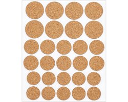 Zelfklevende Kurkpads - Meubelpads - Bescherming - Diverse Maten - Kastdeuren - Stoelen - 560 Stuks - 20 Vellen - 18 mm/20 mm/25 mm - Kurk - Zelfklevend - Geschikt voor Tafels