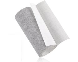 Zelfklevende Linnen Patch, Stof Patch, 10x160cm Meubelpatch, Canvas Patch Bank Kit Bank Met Verschillende Stoffen En Decoraties, Medium Grijs