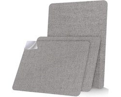 Zelfklevende Linnen Reparatiepatch - Set van 3 - 20 x 28 cm - Grijs - Voor Banken en Bureaustoel - Reparatiestickers voor Linnen Stof - Gaten en Scheuren Reparatie