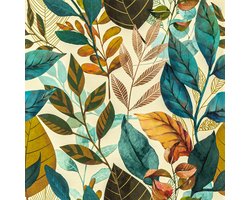 Zelfklevende meubelfolie - Met bloemen en herfstbladeren motief - Voor meubels en interieur - 45 x 200 cm