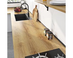 Zelfklevende meubelfolie met houten uitstraling voor keukenkasten, tafels en deuren - Waterbestendig, 40CMx2M, ideaal voor een natuurlijke houtlook in uw interieur