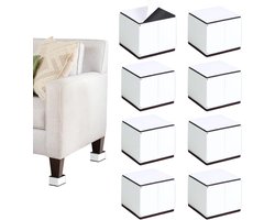 Zelfklevende meubelverhogers - 8 stuks - 5x6x6 cm - wit - voor bed bank kast wasmachine kantoor