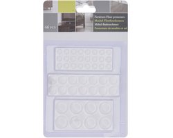 Zelfklevende meubel/vloerbeschermers - 46x delig - antislip - wit - bescherm noppen - polyvinyl