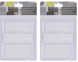 Zelfklevende meubel/vloerbeschermers - 92x delig - antislip - wit - bescherm noppen - polyvinyl
