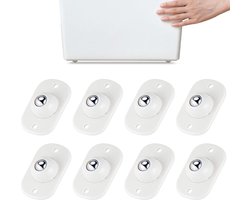 Zelfklevende mini-zwenkwielen, 360° rotatie universele wielen voor kleine apparaten, zelfklevende wielen voor vuilnisbakken, opbergdozen, klein meubilair (16 stuks, Wit)