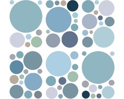 Zelfklevende Muurstickers - Kleurrijke Stippen - Decoratief PVC Behang - Ronde Stippen - Wanddecoratie voor Woonkamer en Kinderkamers - Set van 6 Vellen