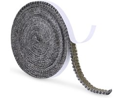 Zelfklevende Open Haard Afdichting Tape - 3m x 10mm - Grijze Glasvezel Pakking voor Kachels