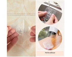 Zelfklevende Ophanghaken | 10 stuks Zelfklevende Transparant Haakjes | Plakhaakjes Zelfklevend |Haken | Badkamer Accessoires | Hanger | Handdoek haakjes | Zelfklevend | Ophangsysteem | Keuken Haakjes | Ophangsysteem |