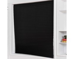 Zelfklevende plisségordijnen, verduisterende rolgordijnen, rolgordijnen zonder boren, slaapkamergordijnen - 90 cm x 150 cm (zwart)