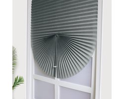 Zelfklevende plisségordijnen, verduisteringsgordijnen, jaloezieën zonder boren, zonwering voor slaapkamers - 60 cm x 150 cm (grijs)