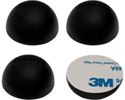 Zelfklevende rubberen voetjes 30mm zwart antislip set van 4