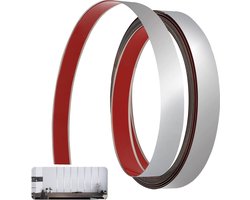 Zelfklevende sierlijst van roestvrij staal - flexibele strip voor meubels en muren - zilver, 5 meter .