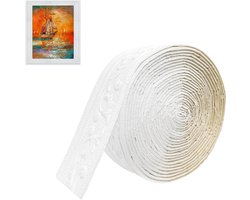 Zelfklevende Sierlijsten - 10 m x 8 cm x 4 mm - Wit - Voor Muur, Plafond en Hoeken