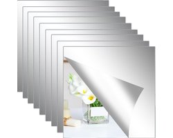 Zelfklevende Spiegeltegels 30x30cm – Hoogwaardig Floatglas, Krasbestendig, Eenvoudige Installatie, Perfect voor Woonkamer, Badkamer, Caravan en Meer-9 Stuks