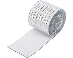 Zelfklevende Spiegeltegels - Mozaïek Stickers - Knutsel Decoratie - Echte Glazen Spiegels - 5x5mm Per Stuk - Zilver
