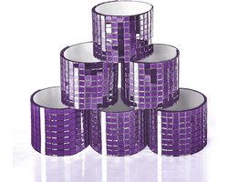Zelfklevende Spiegeltegels voor Creatieve Decoratie - Paars, 6 Stuks