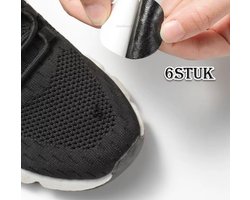 Zelfklevende Sportschoenen Reparatie Patches – Microfiber Leer Hielbeschermer & Vamp Patch voor Sneakers, Schoenzolen & Voetverzorging – Duurzame Zelfklevende Schoenreparatie Stickers voor Comfort en Bescherming - zwart - 6stuk