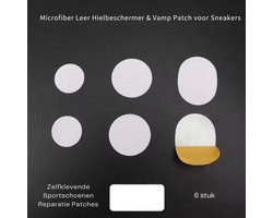 Zelfklevende Sportschoenen Reparatie Patches – Microfiber Leer Hielbeschermer & Vamp Patch voor Sneakers, Schoenzolen & Voetverzorging – Duurzame Zelfklevende Schoenreparatie Stickers voor Comfort en Bescherming - wit - 6stuk