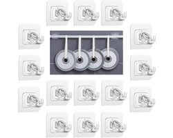 Zelfklevende Transparante Gordijnroedes | Set van 15 Stuks | Gordijnroede om te Plakken met Houders | Handdoekbevestiging, Stangen en Haken