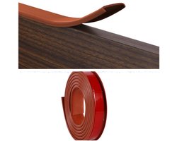 Zelfklevende U-vormige kantenband, meubelrandenband, flexibele TPE tafelhoekbeschermingsstrip, geschikt voor gebruik op tafels, meubels en voor het repareren van kastranden (3 meter x 25 millimeter, bruin).