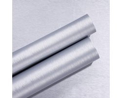 Zelfklevende Vinylfolie Zilver Geborsteld Metaal Roestvrij Staal Behang Meubelsticker Papier voor Vaatwasser Koelkast Koelkast Kachel Apparaten Meubels Verwijderbare Waterdichte 40CMX3M