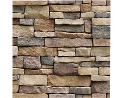 Zelfklevende wandpanelen met een decoratieve steenlook, 3D stereoscopische panelen, PVC-wandpanelen met steenmotief, 45 cm * 10 m zelfklevend 3D-behang met retro baksteenpatroon.