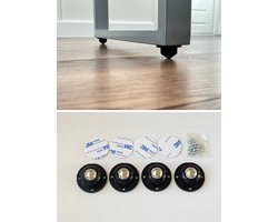 Zelfklevende wielen - Meubelwielen - Zwenkwielen - Universeel - Verschuiven van meubels - Zwart (SET VAN 4)