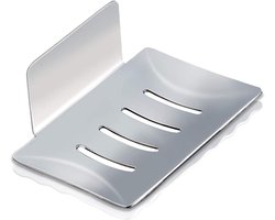 Zelfklevende Zeephouder - Roestvrij Staal - Voor Badkamer en Keuken - Zilver