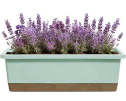 Zelfwaterende Rechthoekige Plantenbak – Vensterbank Bloempot met Waterreservoir en Absorberend Touw | Lange Buitenbak voor Balkon, Kruiden en Groenten