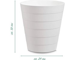 Zeller, afvalbak, afvalbak voor kantoor, Afvalemmer, keuken, kinderkamer, 13,5 liter, kunststof, wit, ca. 29 x 29 x 30 cm