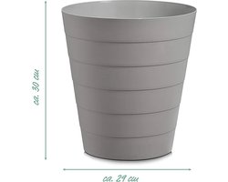 Zeller, afvalbak, afvalbak voor kantoor, keuken, kinderkamer, 13,5 liter, kunststof, grijs, ca. 29 x 29 x 30 cm
