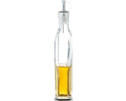 Zeller Azijnfles of Oliefles - 2x - glas - 270 ml - schenktuit - Doseerflessen voor op tafel
