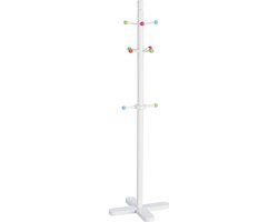 Zeller baby/kinderkamer kapstok - 10 haken - hout - wit - 38 x 124 cm