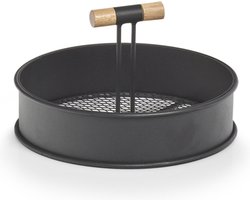 Zeller dienblad rond - metaal/hout - zwart - 20 x 11,5 cm - Keukenbenodigdheden - Dranken serveren